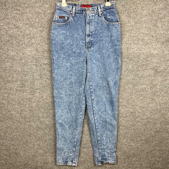 Vintage Sasson Modern Basics Acid‎ wash High Waisted Tapered Jeans Women’s Sz 12 - Picture 1 of 10